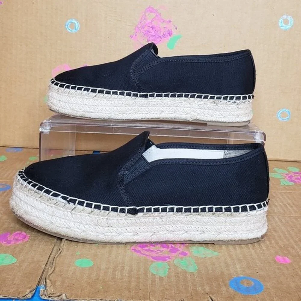 CIRCUS BY SAM EDELMAN CAMELLIA BLACK ESPADRILLE SHOES SIZE 8.5
